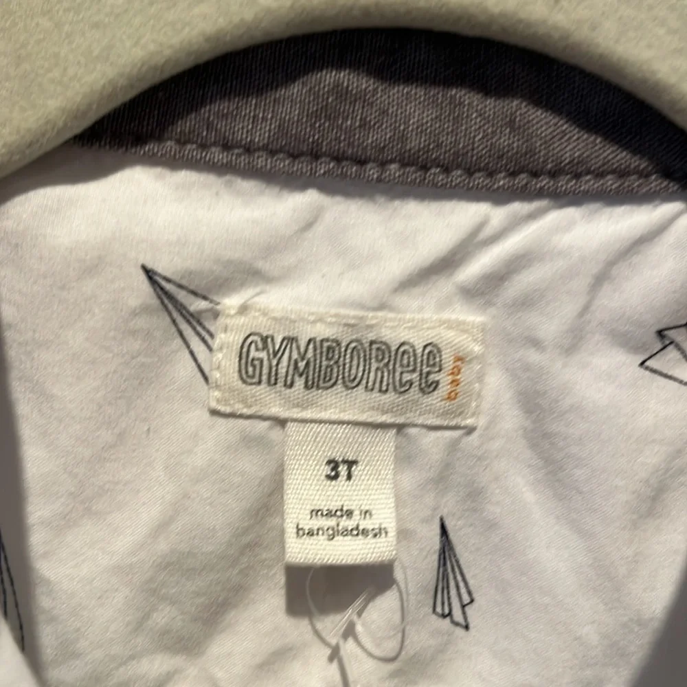 Gymboree Boy’s Button Down Oxford Shirt Paper Airplanes Size 3T